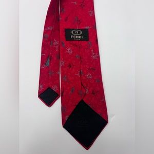 Fendi Italian silk neck tie
